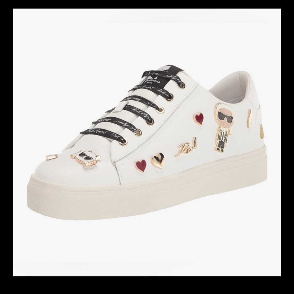 Karl Lagerfeld Womens Cate Pins Lace Up Sneaker